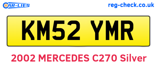 KM52YMR are the vehicle registration plates.