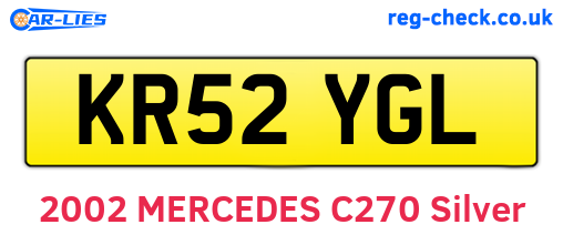 KR52YGL are the vehicle registration plates.