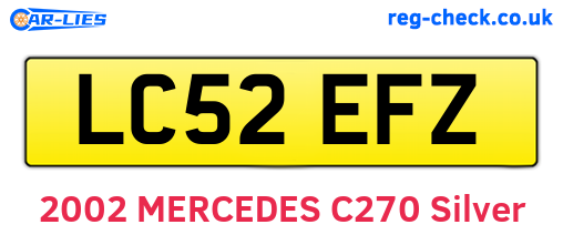 LC52EFZ are the vehicle registration plates.