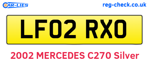 LF02RXO are the vehicle registration plates.