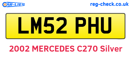 LM52PHU are the vehicle registration plates.