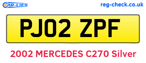 PJ02ZPF are the vehicle registration plates.