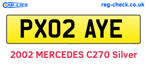 PX02AYE are the vehicle registration plates.