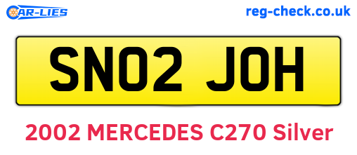SN02JOH are the vehicle registration plates.