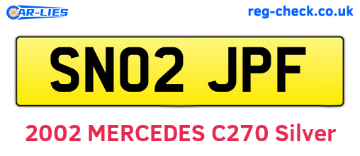 SN02JPF are the vehicle registration plates.