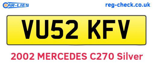 VU52KFV are the vehicle registration plates.