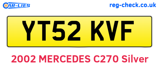 YT52KVF are the vehicle registration plates.