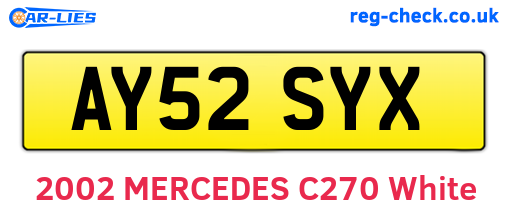 AY52SYX are the vehicle registration plates.