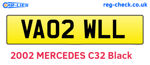 VA02WLL are the vehicle registration plates.