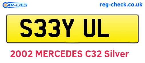 S33YUL are the vehicle registration plates.