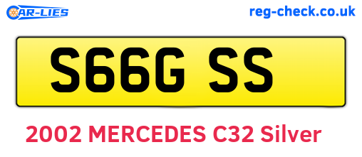 S66GSS are the vehicle registration plates.