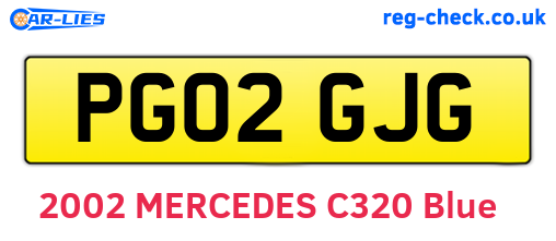 PG02GJG are the vehicle registration plates.