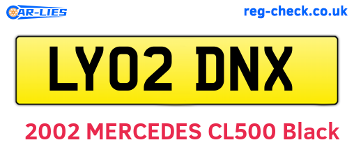 LY02DNX are the vehicle registration plates.
