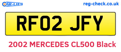 RF02JFY are the vehicle registration plates.