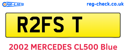 R2FST are the vehicle registration plates.