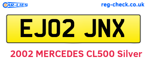 EJ02JNX are the vehicle registration plates.