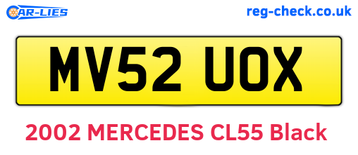 MV52UOX are the vehicle registration plates.