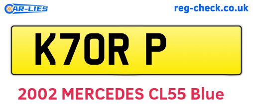 K7ORP are the vehicle registration plates.