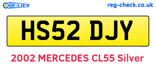 HS52DJY are the vehicle registration plates.