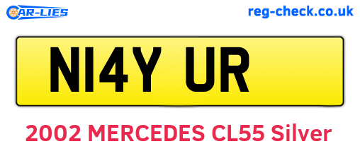 N14YUR are the vehicle registration plates.