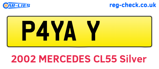 P4YAY are the vehicle registration plates.