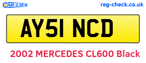 AY51NCD are the vehicle registration plates.