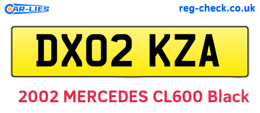 DX02KZA are the vehicle registration plates.