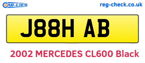 J88HAB are the vehicle registration plates.