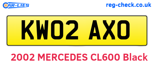 KW02AXO are the vehicle registration plates.