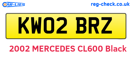 KW02BRZ are the vehicle registration plates.