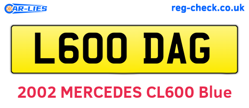 L600DAG are the vehicle registration plates.