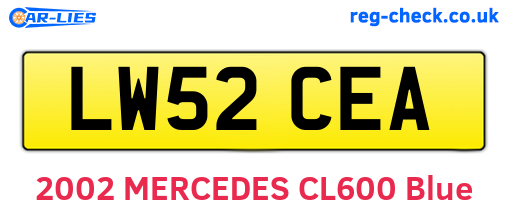 LW52CEA are the vehicle registration plates.