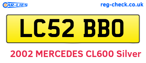 LC52BBO are the vehicle registration plates.