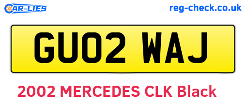 GU02WAJ are the vehicle registration plates.