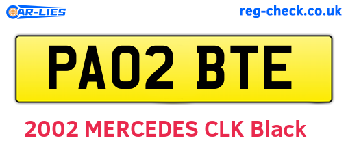 PA02BTE are the vehicle registration plates.