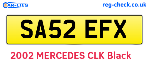 SA52EFX are the vehicle registration plates.