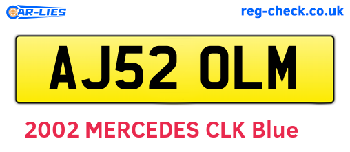 AJ52OLM are the vehicle registration plates.