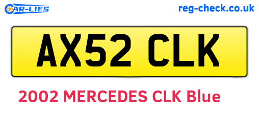 AX52CLK are the vehicle registration plates.