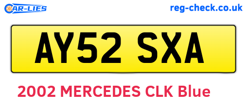 AY52SXA are the vehicle registration plates.