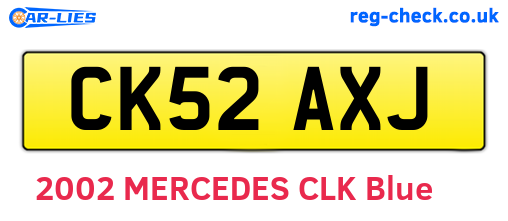 CK52AXJ are the vehicle registration plates.