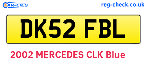 DK52FBL are the vehicle registration plates.