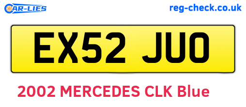 EX52JUO are the vehicle registration plates.