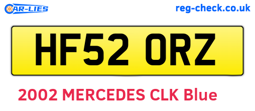 HF52ORZ are the vehicle registration plates.