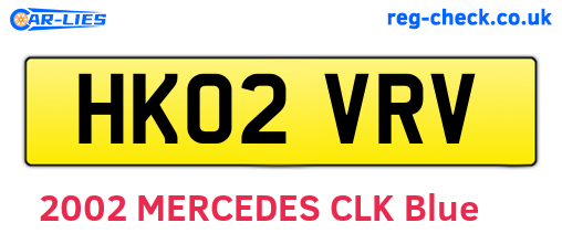 HK02VRV are the vehicle registration plates.