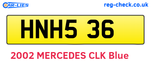 HNH536 are the vehicle registration plates.