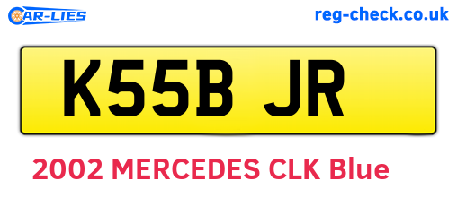 K55BJR are the vehicle registration plates.