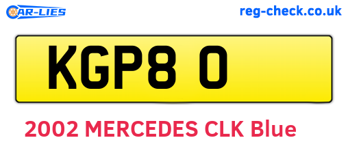 KGP80 are the vehicle registration plates.