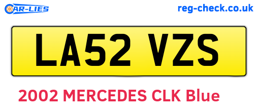 LA52VZS are the vehicle registration plates.