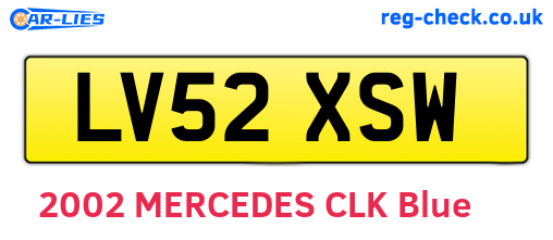 LV52XSW are the vehicle registration plates.