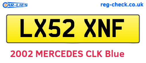 LX52XNF are the vehicle registration plates.